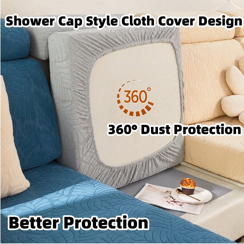 Disayu Magic Sofa Covers Couch Covers 2024 New Wear-Resistant Universal Sofa Covers Washable L Shape Stretch Couch Cushion Covers Slipcovers for Sectional Sofa (Texture Light Gray Back Cover M) - Image 3